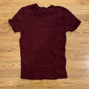 Brandy Melville Burgundy T-Shirt One Size